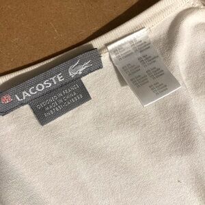 Lacoste off white V neck sweater size42